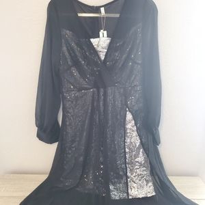 Womens Black & Silver Cocktail Dress Size 12